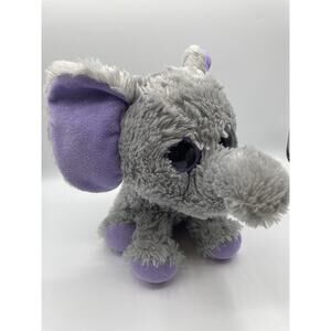 Sears Gray And Purple Elephant Plush Stuffed Animal Childrens Toy